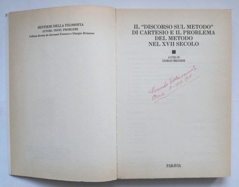 IL DISCORSO SUL METODO DI CARTESIO E IL PROBLEMA NEL …