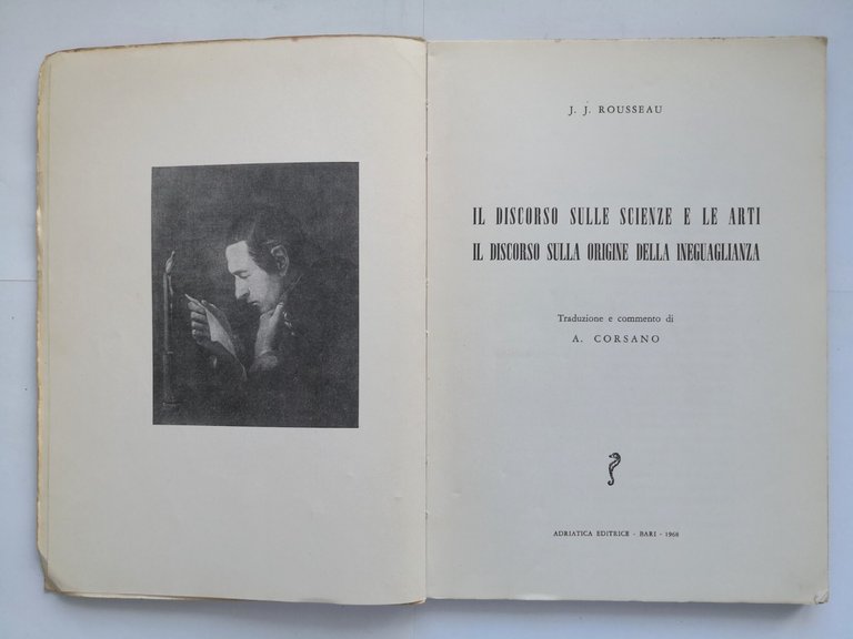 IL DISCORSO SULLE SCIENZE E LE ARTI di Rousseau 1968 …