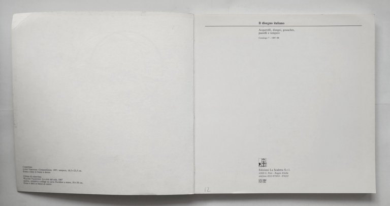 IL DISEGNO ITALIANO Catalogo 7 1987 1988 Edizioni La Scaletta …