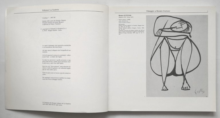 IL DISEGNO ITALIANO Catalogo 7 1987 1988 Edizioni La Scaletta …