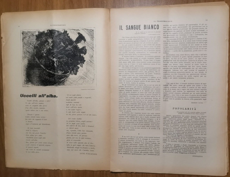 IL FRONTESPIZIO agosto 1935 Rivista letteratura Soffici Fallacara Manzù Giordani