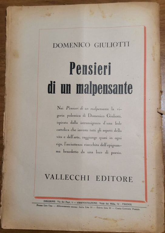 IL FRONTESPIZIO giugno 1936 Rivista letteratura Bargellini Giordani Branca Cambi