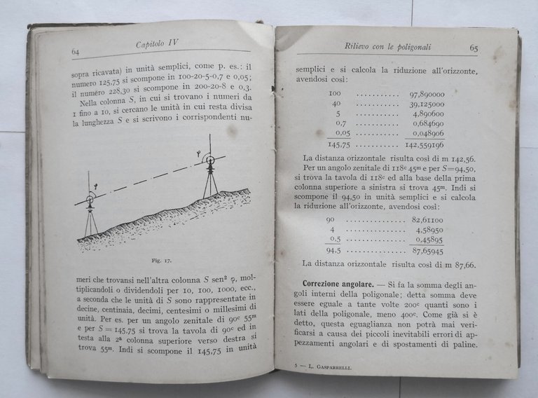 IL GEOMETRA di Luigi Gasparrelli 1945 Hoepli Libro Guida pratica …