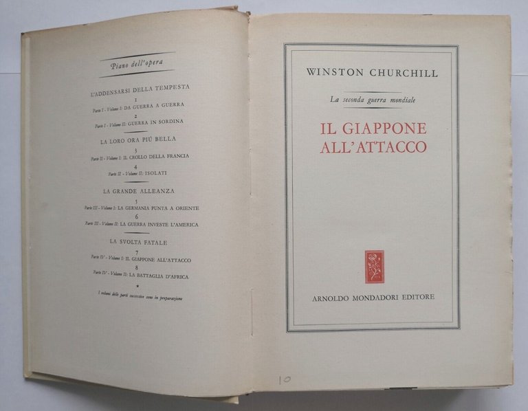 IL GIAPPONE ALL'ATTACCO di Winston Churchill 1951 Mondadori Libro II …