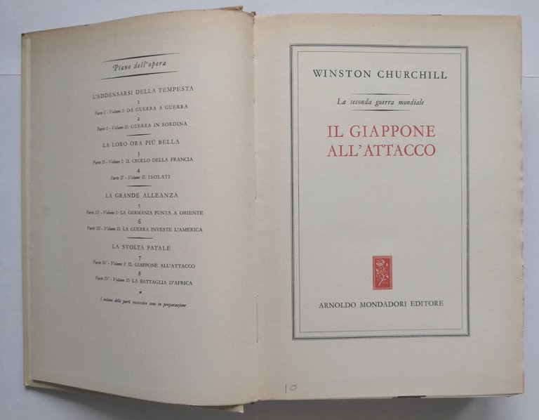 IL GIAPPONE ALL'ATTACCO di Winston Churchill 1951 Mondadori Libro II …