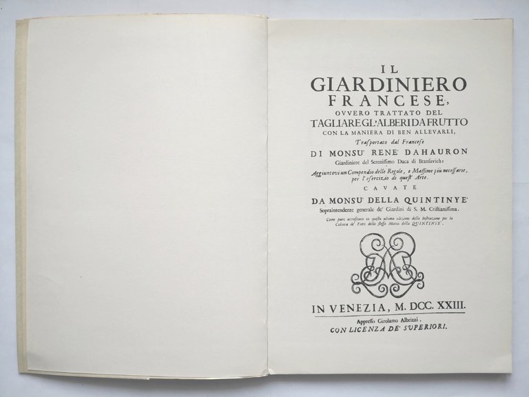 IL GIARDINIERO FRANCESE di René Dahauron 1979 Vivarelli reprint libro …