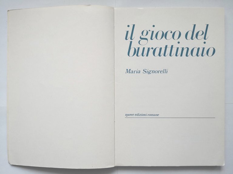 IL GIOCO DEL BURATTINAIO di Maria Signorelli 1980 Nuove Edizioni …