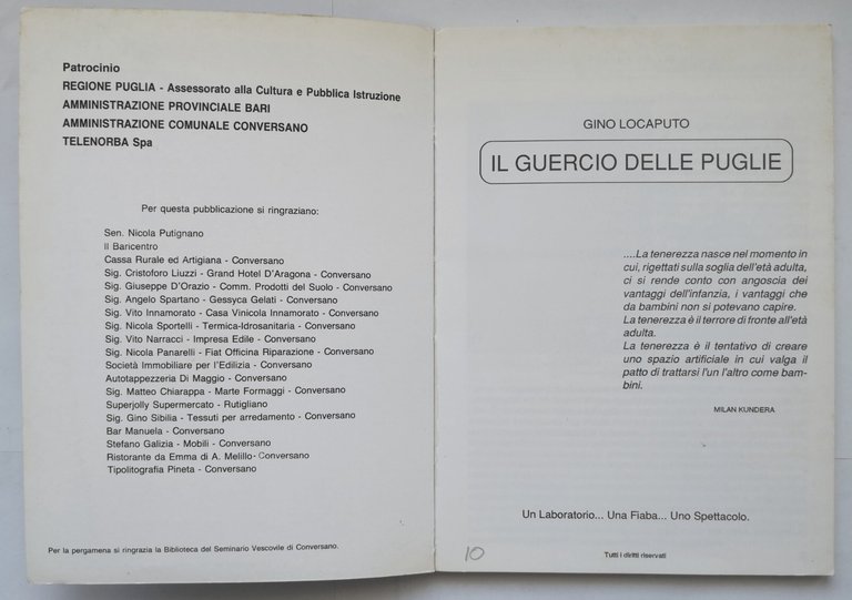 IL GUERCIO DELLE PUGLIE di Gino Locaputo 1988 Il Teatro …