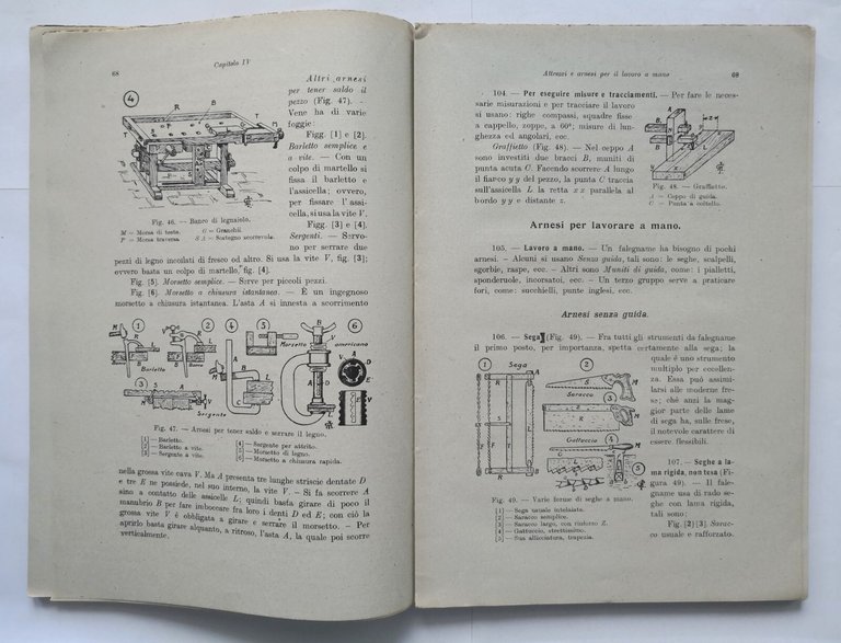 IL LEGNO E SUA LAVORAZIONE di Alfredo Galassini 1946 Vallardi …