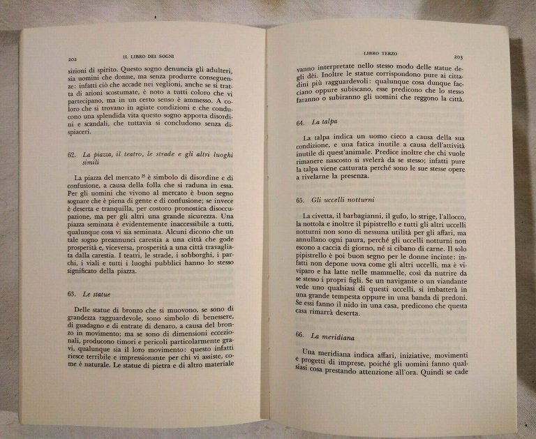 IL LIBRO DEI SOGNI DI ARTEMIDORO Adelphi Biblioteca 1975 libro