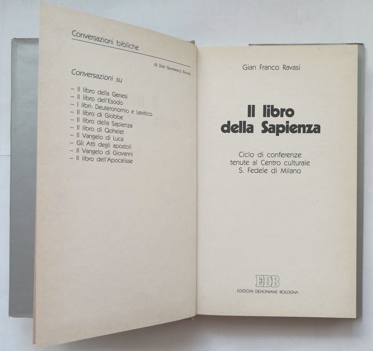 IL LIBRO DELLA SAPIENZA di Gian Franco Ravasi 1988 Dehoniane …