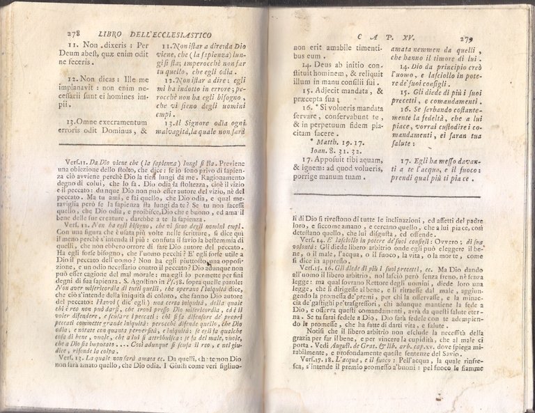 IL LIBRO DELLA SAPIENZA E L'ECCLESIASTICO 1785 Bibbia antica Martini …