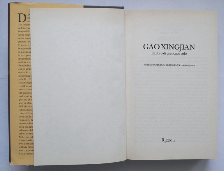 IL LIBRO DI UN UOMO SOLO di Gao Xingjian 2003 …