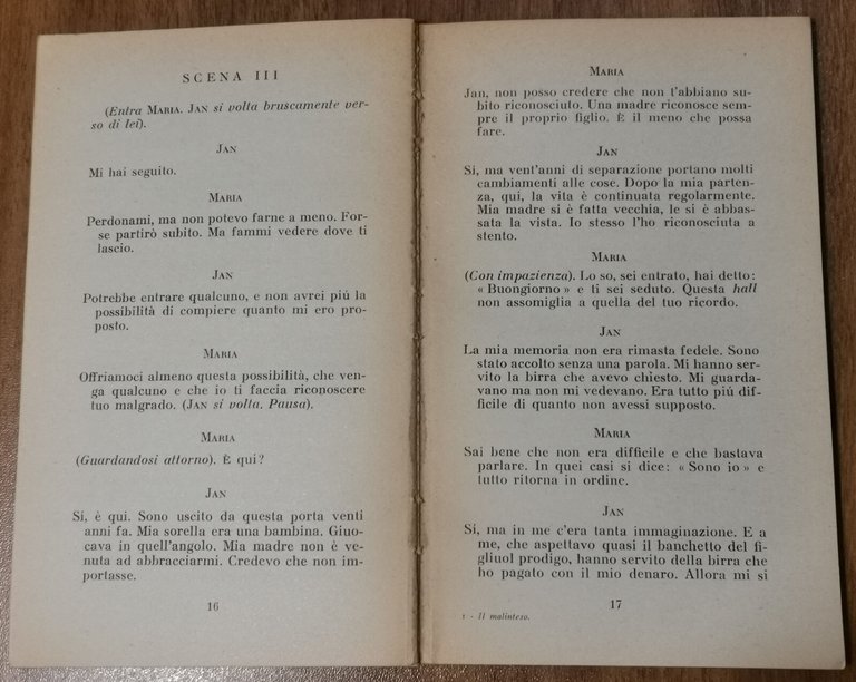 IL MALINTESO tragedia in 3 atti di Albert Camus 1947 …