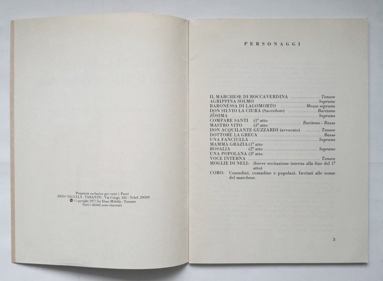 IL MARCHESE DI ROCCAVERDINA Libretto opera drammatica di Dino Milella …