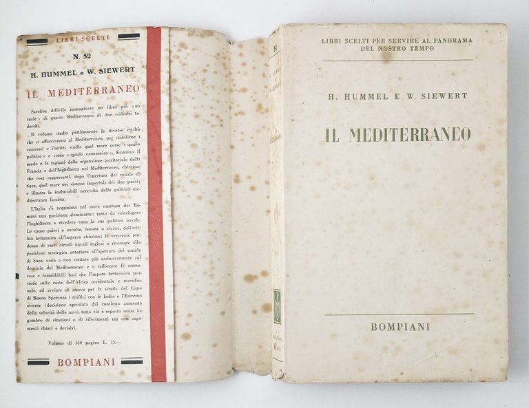 IL MEDITERRANEO di Hummel e Siewert 1938 Bompiani Libri scelti …