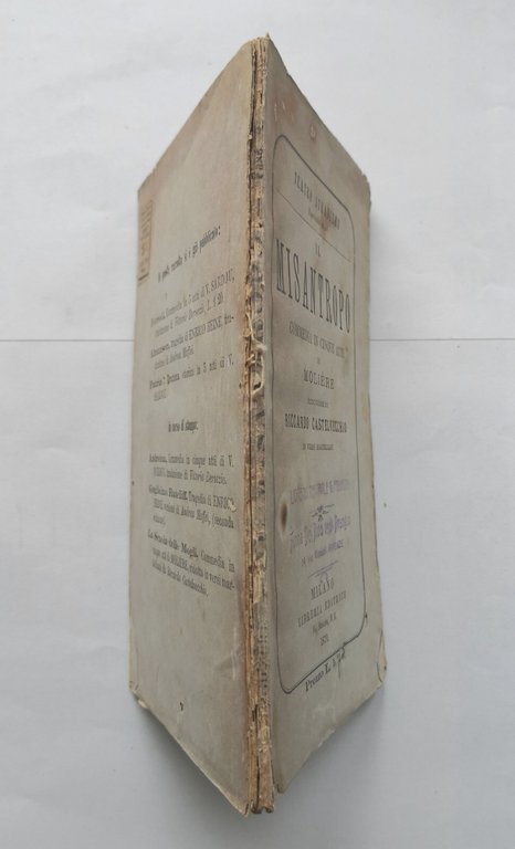 IL MISANTROPO di Moliere 1876 Libreria Editrice libro antico commedia …