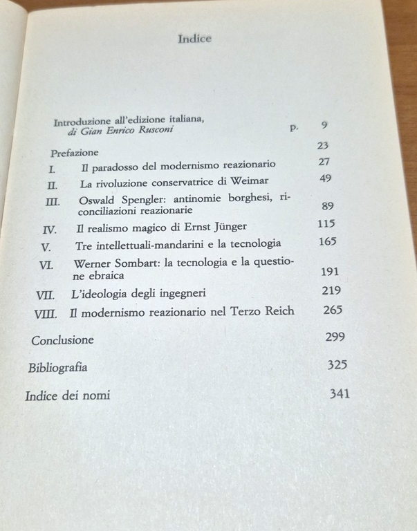 IL MODERNISMO REAZIONARIO di Jeffrey Herf 1988 Il Mulino Libro …