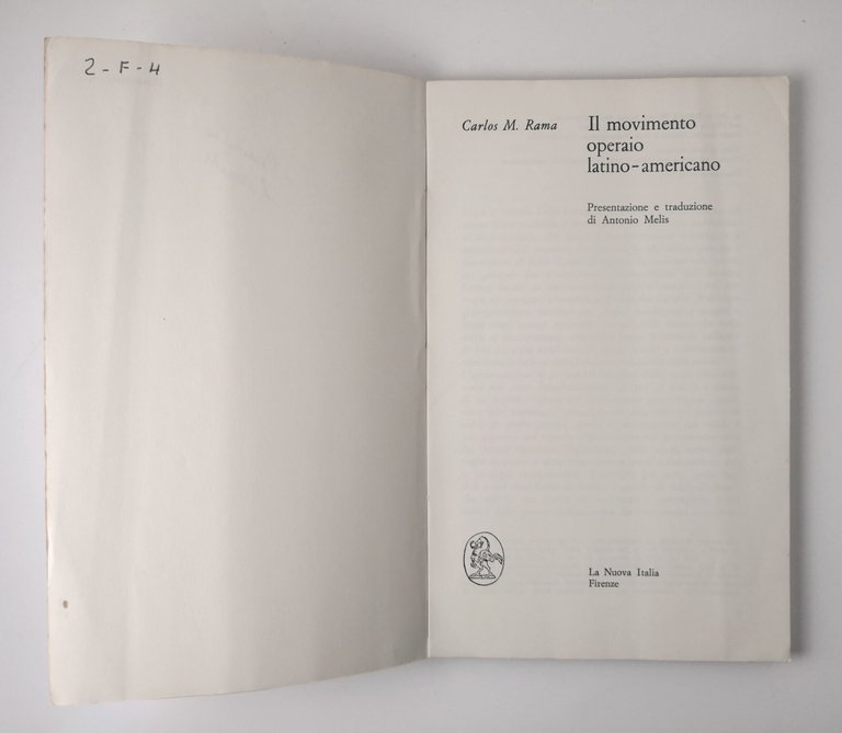 IL MOVIMENTO OPERAIO LATINO AMERICANO di Carlos Rama 1969 La …