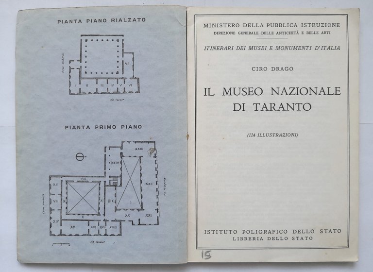 IL MUSEO NAZIONALE DI TARANTO di Ciro Drago 1956 Libro …