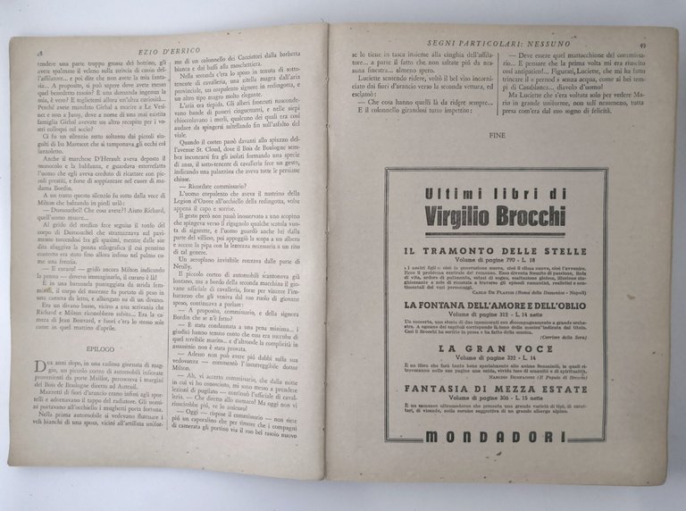 IL NONO SUPERGIALLO 5 romanzi 1941 Mondadori D'Errico Scerbanenco Libro …