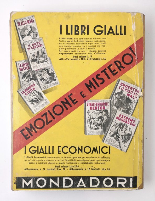 IL NONO SUPERGIALLO 5 romanzi 1941 Mondadori D'Errico Scerbanenco Libro …
