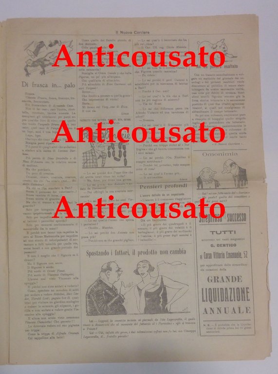IL NUOVO CORRIERE settimanale pupazzettato BARI 14 settembre 1925 umoristico