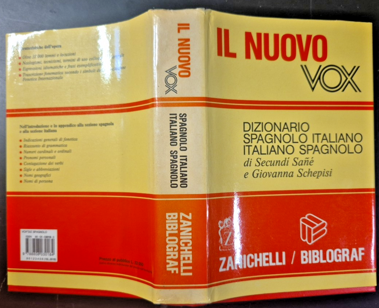 IL NUOVO VOX DIZIONARIO SPAGNOLO ITALIANO di Sanè Schepisi 1991 …