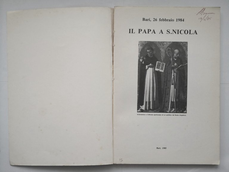 IL PAPA A SAN NICOLA Bollettino NUMERO 1 e 2 …