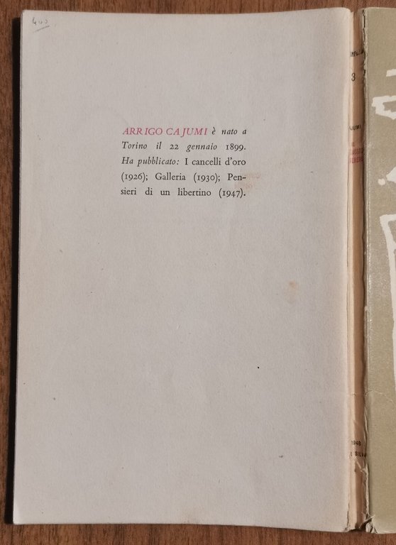 IL PASSAGGIO DI VENERE di Arrigo Cajumi 1948 de Silva …