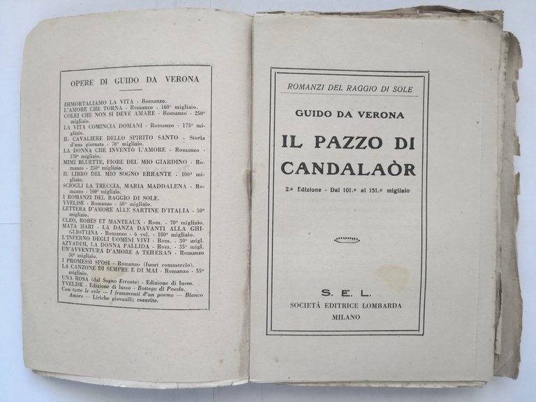 IL PAZZO DI CANDALAÒR Guido Da Verona 1932 Editrice Lombarda …