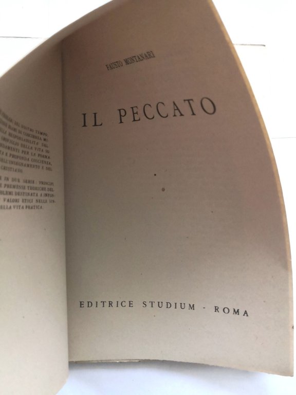 IL PECCATO di Fausto Montanari 1946 Editrice Studium libro