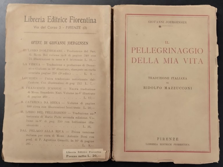 IL PELLEGRINAGGIO DELLA MIA VITA di Giovanni Joergensen 1940 Fiorentina … | Immagine Gallery 8