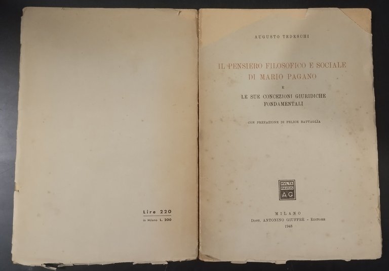 IL PENSIERO FILOSOFICO E SOCIALE DI MARIO PAGANO A Tedeschi …