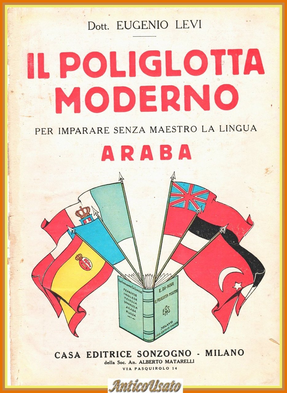 IL POLIGLOTTA MODERNO di Eugenio Levi LINGUA ARABA 1933 Sonzogno … | Immagine principale