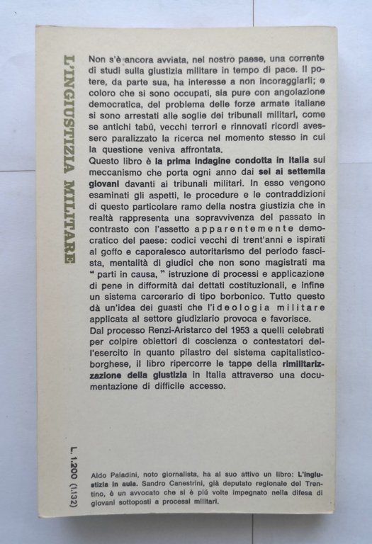 IL POTERE REPRESSIVO L'INGIUSTIZIA MILITARE di Canestrini e Paladini 1973