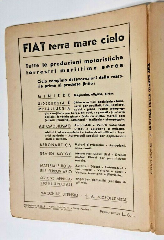 IL PROBLEMA DELLA GRANDE ASIA di Enrico Bonomi 1942 libro …
