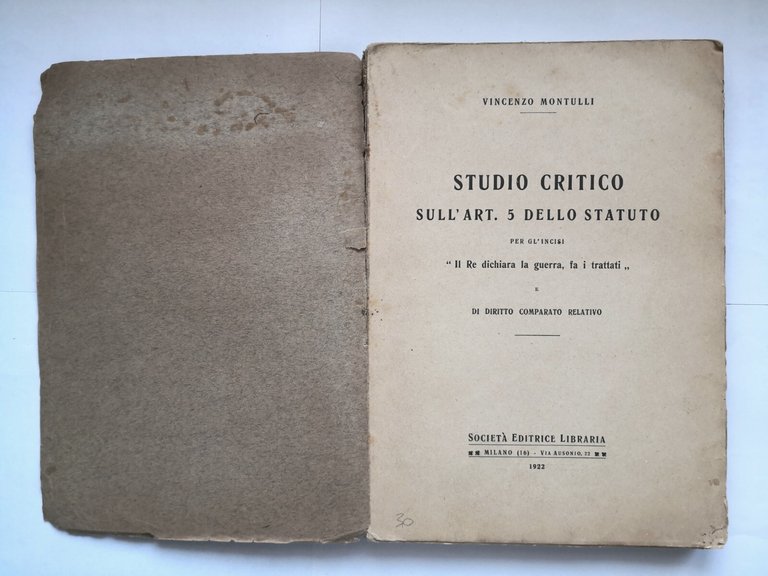 IL RE FA LA GUERRA STUDIO CRITICO SULL'ARTICOLO 5 STATUTO …