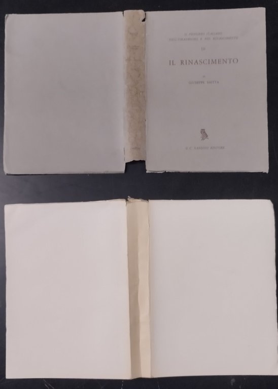 IL RINASCIMENTO VOLUME 2 di Giuseppe Saitta 1961 Sansoni Libro …