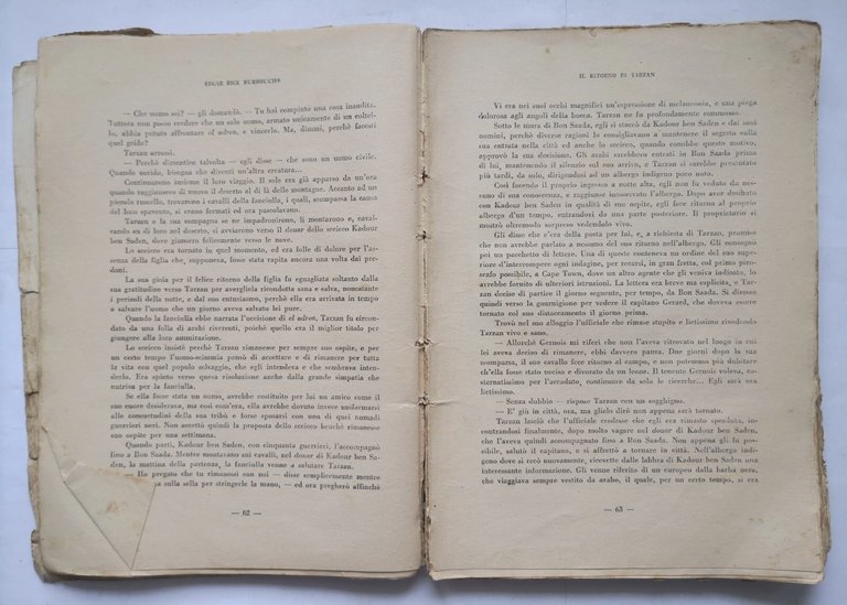 IL RITORNO DI TARZAN Edgar Rice Burroughs 1935 Aurora libro …