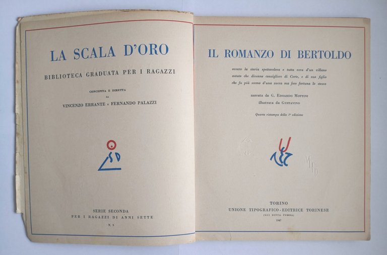 IL ROMANZO DI BERTOLDO narrato da Edoardo Mottini 1947 UTET …