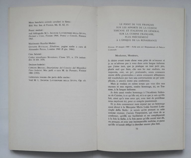 IL SECONDO CONVEGNO DELL'ACCADEMIA ITALIANA DELLA CUCINA 1972 Libro maggio …