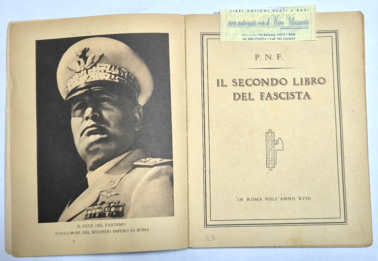 IL SECONDO LIBRO DEL FASCISTA PNF Mondadori Roma 1940 Libro … | Immagine Gallery 4