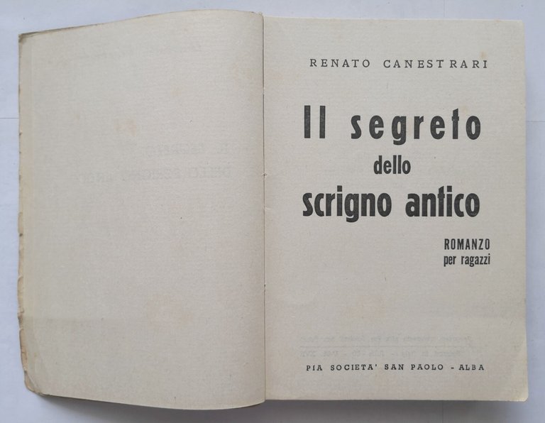 IL SEGRETO DELLO SCRIGNO ANTICO di Renato Canestrari 1939 Libro …