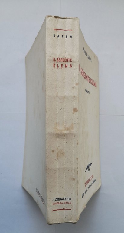 IL SERGENTE KLEMS di Paolo Zappa 1941 Corbaccio Dall'Oglio Libro …