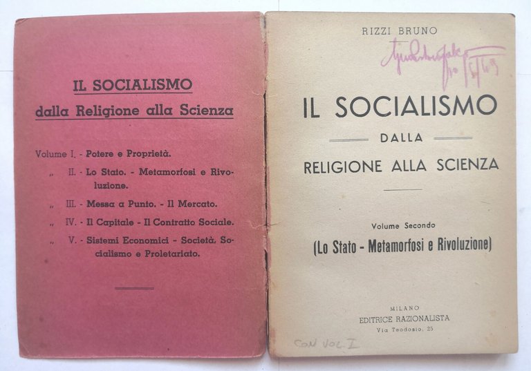 IL SOCIALISMO DALLA RELIGIONE ALLA SCIENZA di Bruno Rizzi 2 …