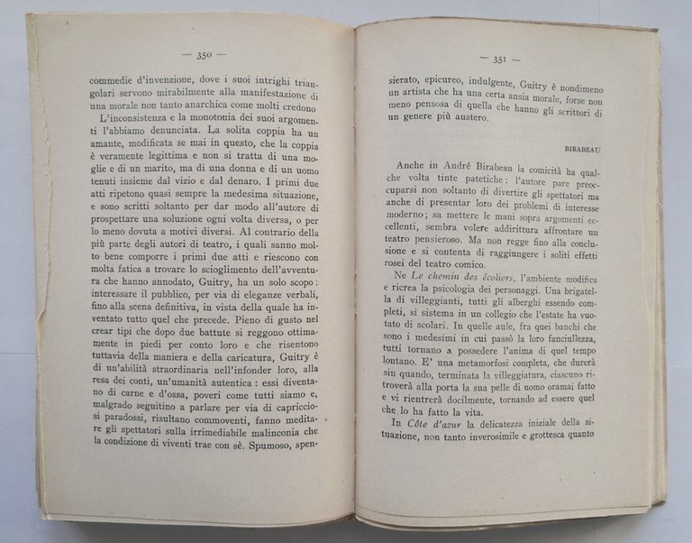 IL TEATRO FRANCESE di Alberto Cecchi 1935 Treves libro novecento …