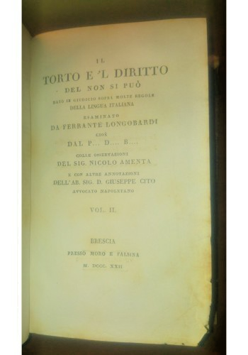IL TORTO E IL DIRITTO DEL NON SI PUÒ di …