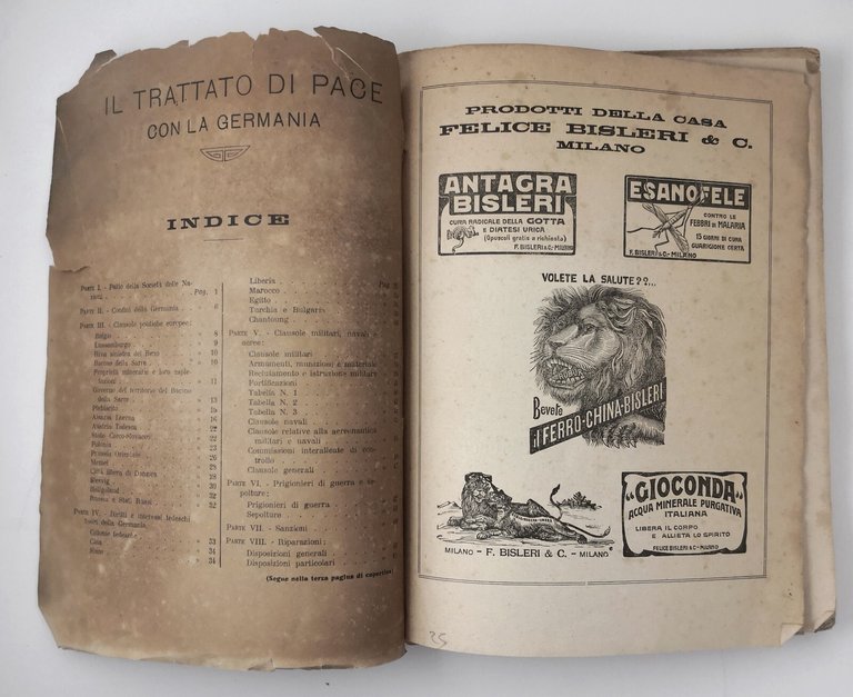 IL TRATTATO DI PACE CON LA GERMANIA 1919 Riccardo Quintieri …