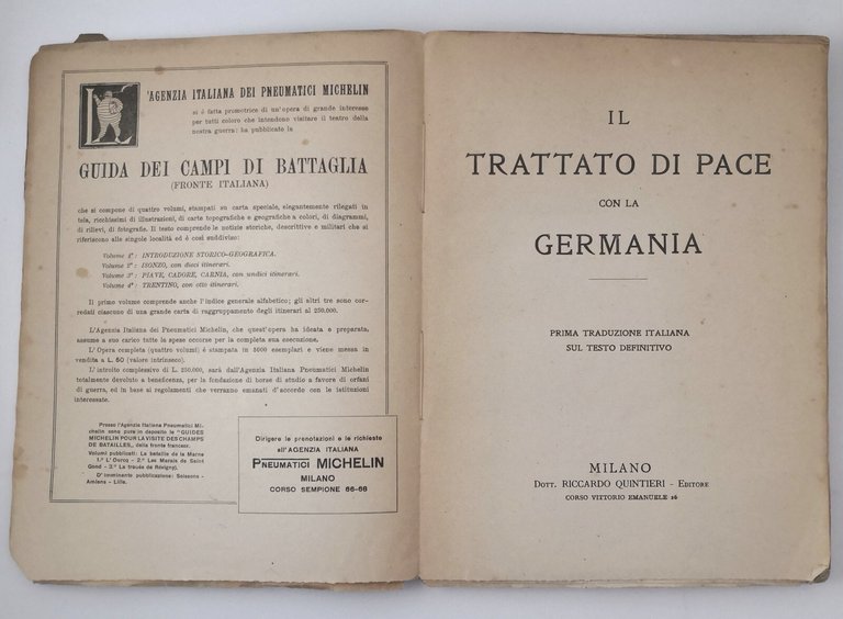 IL TRATTATO DI PACE CON LA GERMANIA 1919 Riccardo Quintieri …